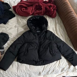 Zara Cropped Puffer Jacket